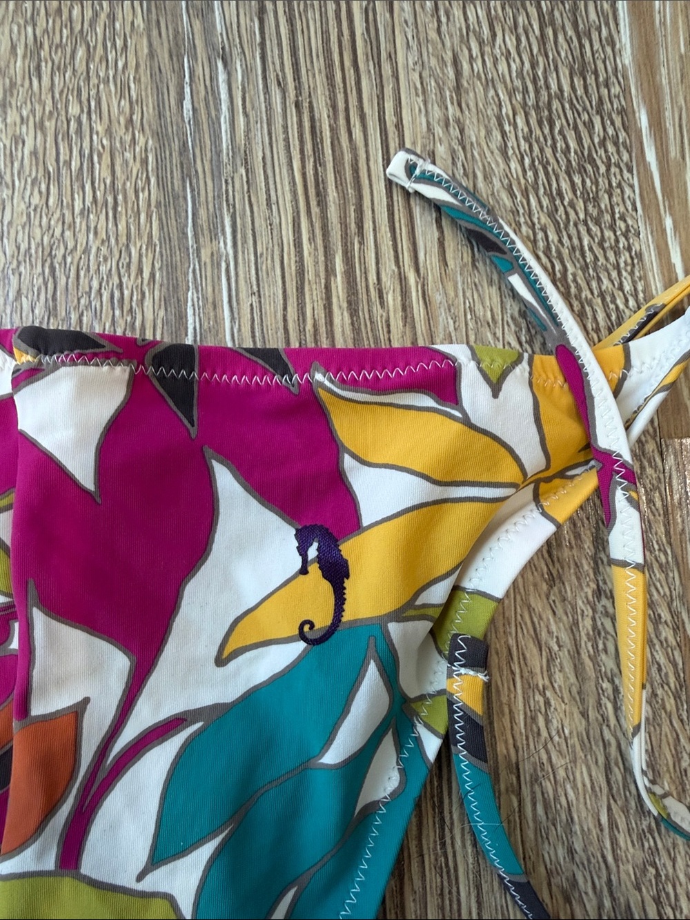SYLA Floral Tie-String Bikini Set - Yellow & Multicolor women’s size III - Picture 6 of 7